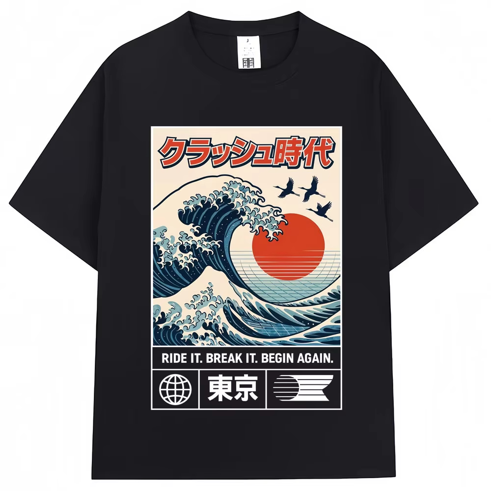 Vintage Fashion Tokyo - Japoński styl Hokkaido Wave Tokyo Graficzny