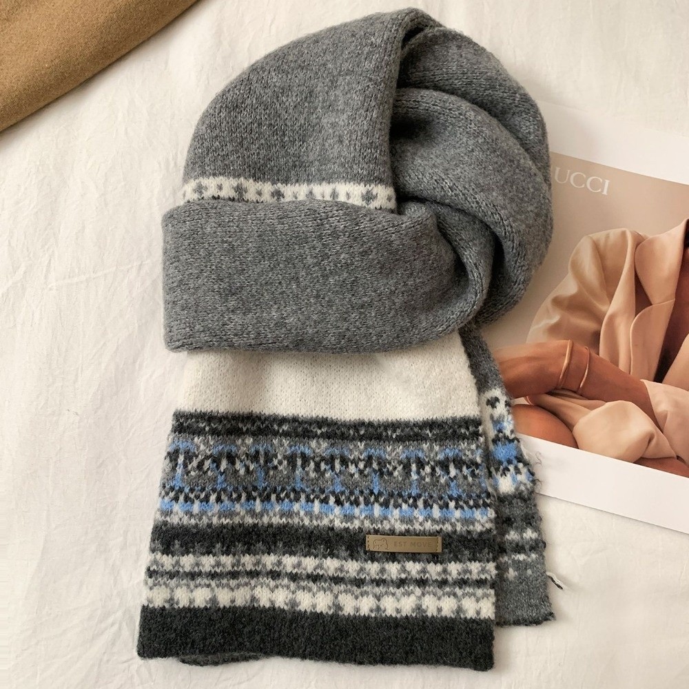 Vintage Fashion Faire - Nowy szal w kratkę Fair Isle,