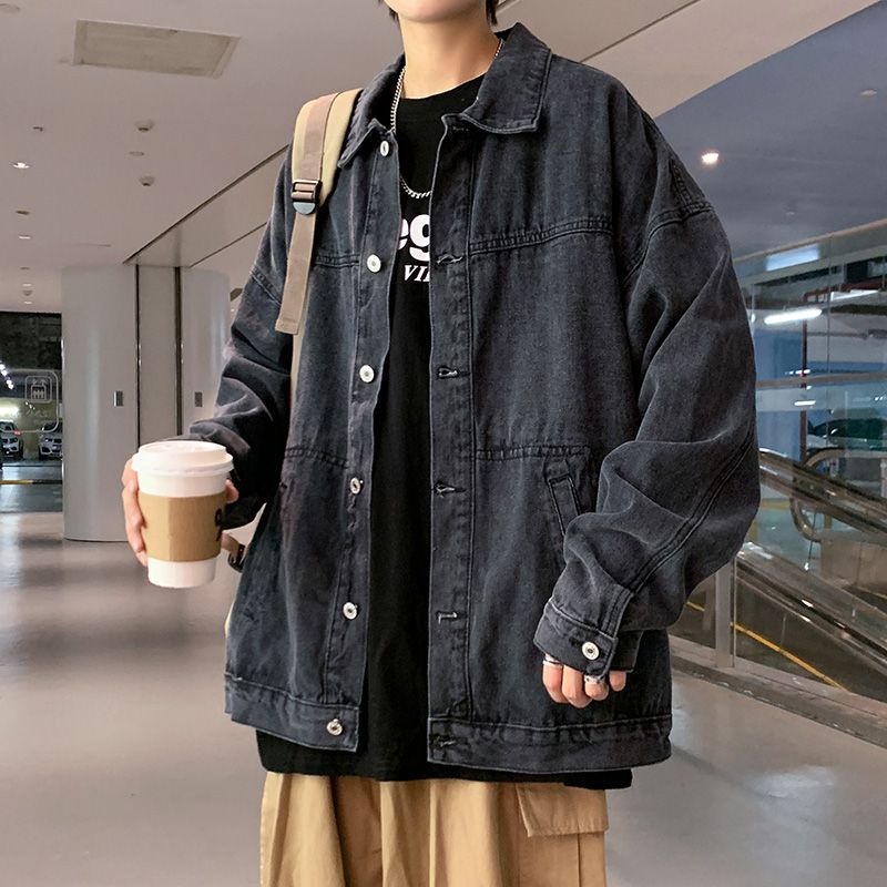 Patchwork Jean Jacket - Zimowe kurtki jeansowe męskie 2025 Odzież