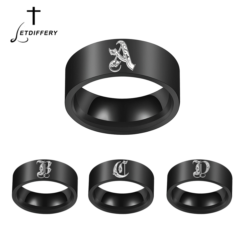 Vintage Fashion Rings - Letdiffery spersonalizowane grawerowane inicjały od A