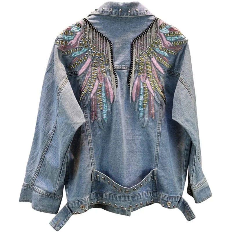 2024 New AutumnFashion nit dam – Patchwork Jean Jacket recenzja i cena