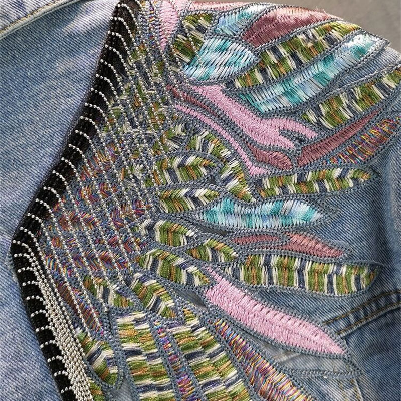 2024 New AutumnFashion nit dam – Patchwork Jean Jacket recenzja i cena