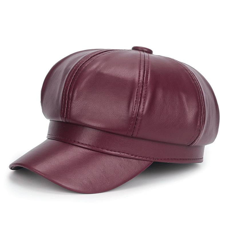 Zimowa czarna czapka z ekoskór – Vintage Fashion Hats recenzja i cena